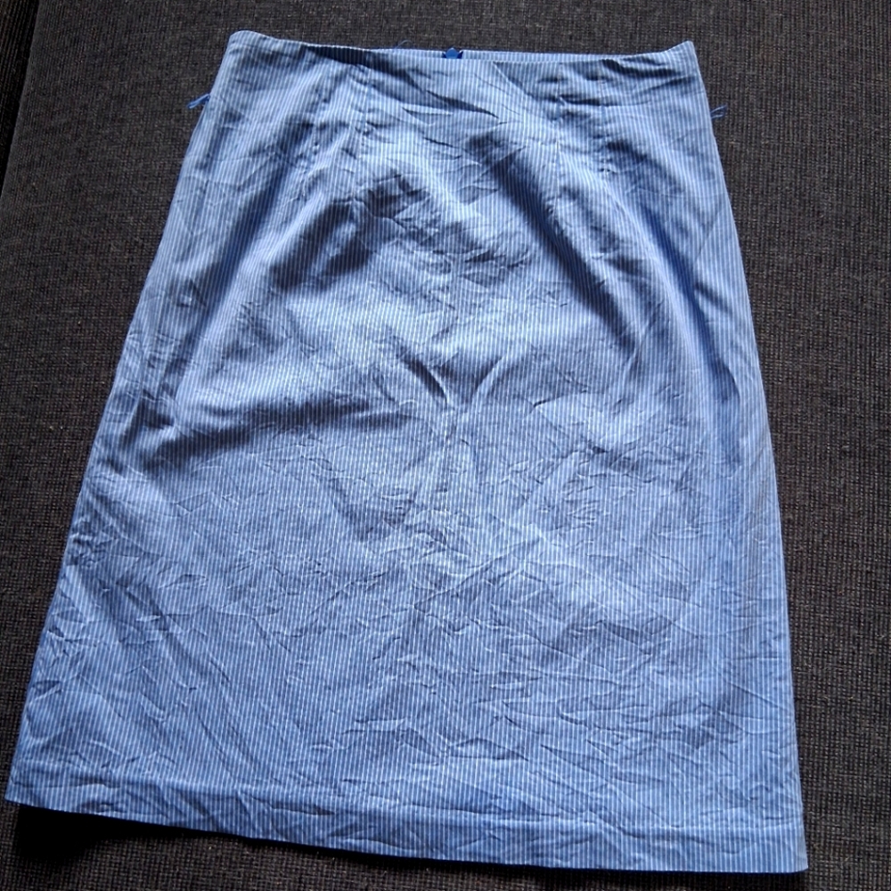 Tristan Light Blue Striped Pencil Skirt